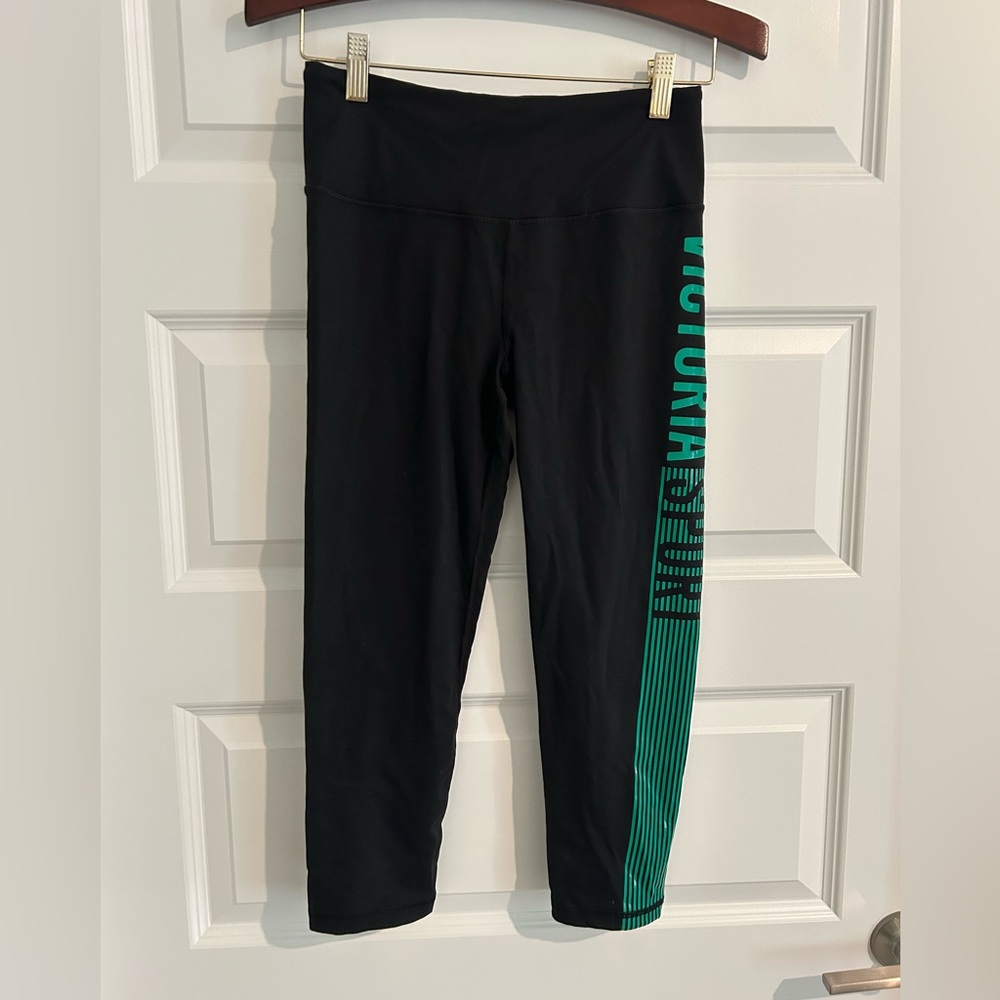 Victoria’s Secret VSX Sport Leggings Black Green Size S